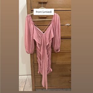 Elegant Pink Ruched Dress